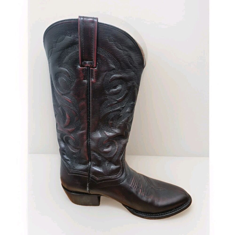 Dan Post Men's Milwaukee All Over Black Cherry DP2112R Boots 8.5D Worn Once